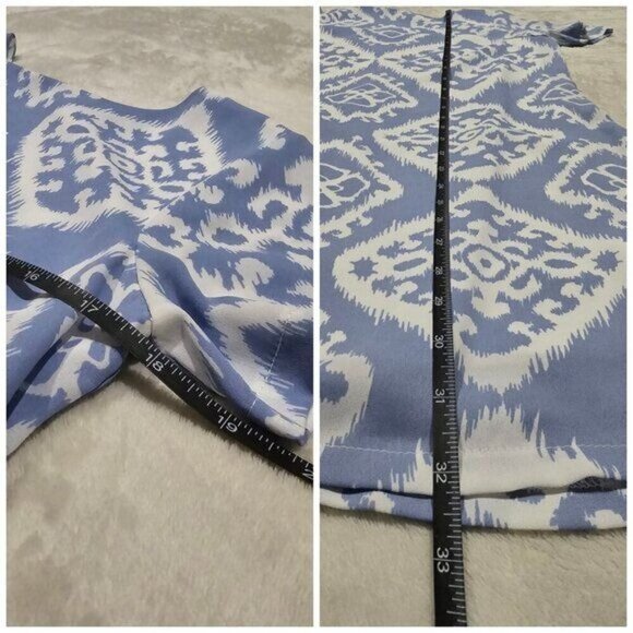 Lulus ✦ Blue & White Ikat Print Shift Dress ✦ Sleeveless Boho Mini w/ Back Zip - Picture 9 of 10